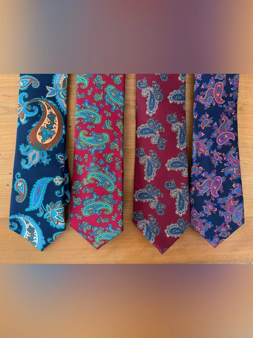 Men’s necktie bundle neon pink navy Turquoise blue red paisley suit tie NEW